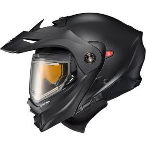 image:imageScorpionEXO AT960 Cold Weather Adventure Snowmobile Modular Helmet Electric Shield with Breath Box and Bluetooth Ready Speaker Pockets Topographic HiViz Orange  LargeMatte Black