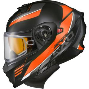 image:imageScorpionEXO GT930 Cold Weather Adventure Snowmobile Modular Helmet Dual Pane Shield with Breath Box and Bluetooth Ready Speaker Pockets Modulus BlackBlue  SmallOrange