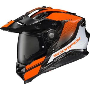 image:imageScorpionEXO XT9000 Full Face Carbon Fiber Adventure Motorcycle Helmet with Pinlock Ready Shield Bluetooth Ready Speaker Pockets DOT ECE Trailhead HiVis  MediumTrailhead Orange