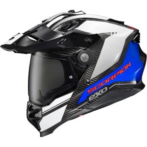 image:imageScorpionEXO XT9000 Full Face Carbon Fiber Adventure Motorcycle Helmet with Pinlock Ready Shield Bluetooth Ready Speaker Pockets DOT ECE Trailhead HiVis  MediumTrailhead White