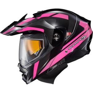 image:imageScorpionEXO AT960 Cold Weather Adventure Snowmobile Modular Helmet Dual Pane Shield with Breath Box and Bluetooth Ready Speaker Pockets Hicks Light Blue  LargePink