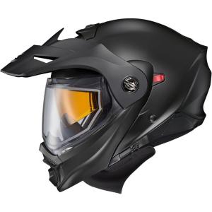 image:imageScorpionEXO AT960 Cold Weather Adventure Snowmobile Modular Helmet Dual Pane Shield with Breath Box and Bluetooth Ready Speaker Pockets Topographic HiVis  SmallMatte Black