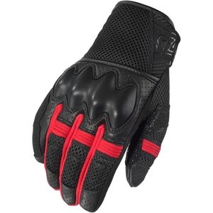 image:imageScorpionEXO Cool Hand Pro Gloves Mens Short Cuff Hook and Loop Motorcycle Riding Gloves RibStretch Knuckle BlackGrey  XSmallBlackRed